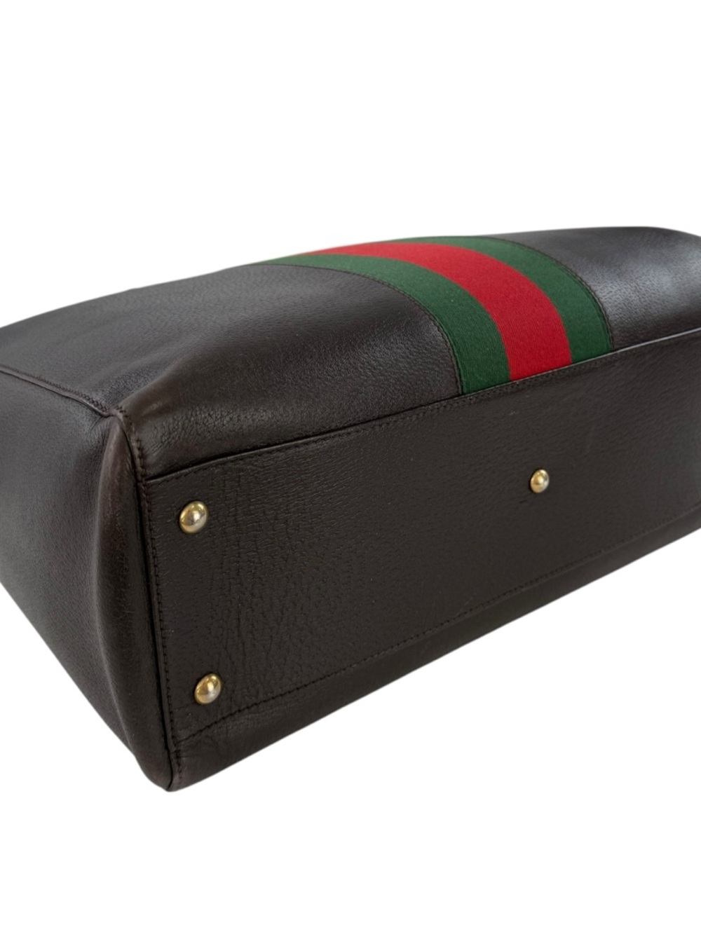 Gucci Calfskin Leather Medium Web Stripe Satchel Bag - Picture 12 of 13